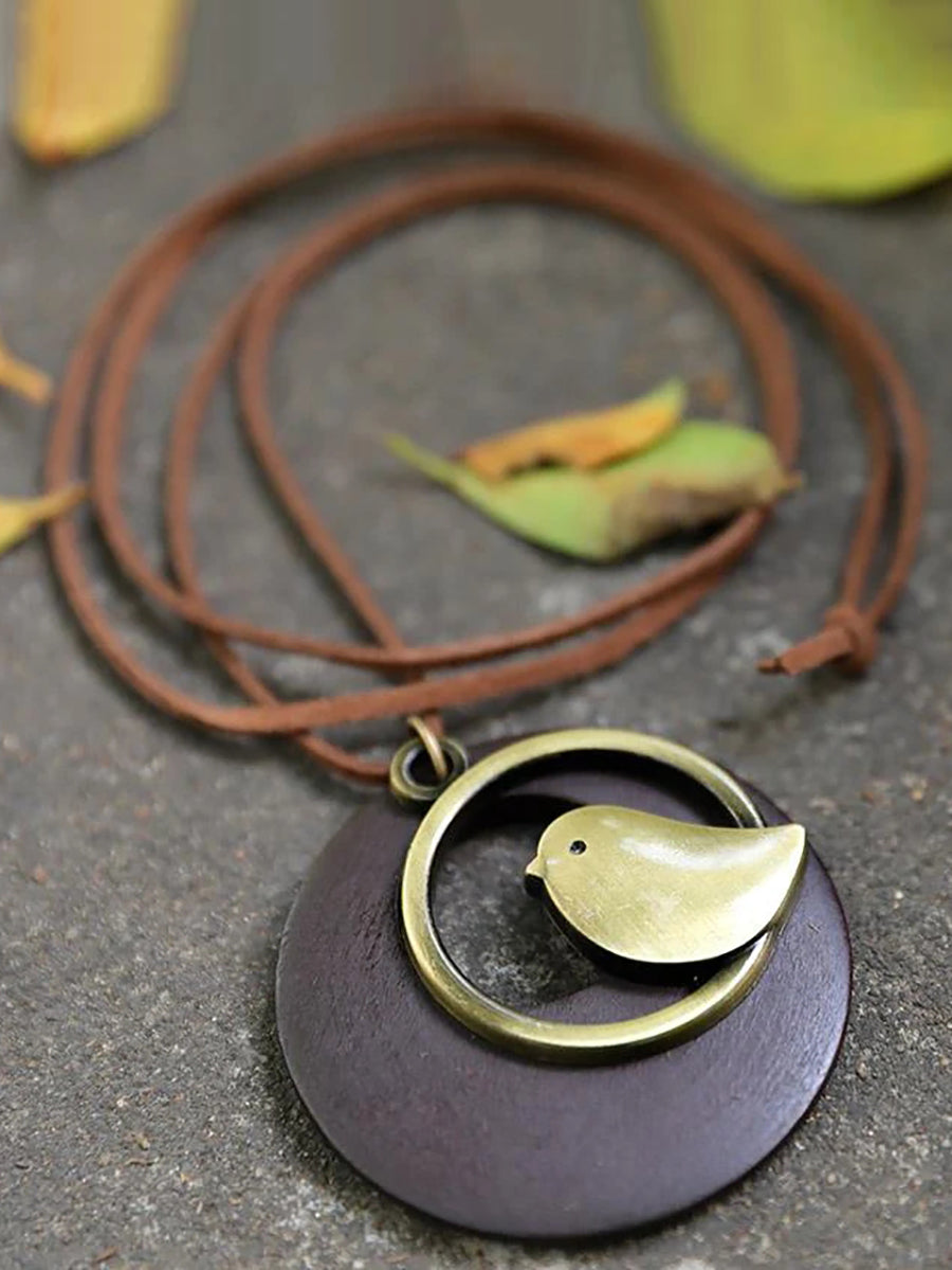 Unisex Vintage Halskette mit Retro-Vogelanhänger – Statement Schmuck für besondere Anlässe