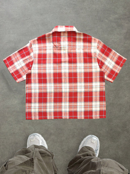 Herren Kurzarm Hemd Kariert Relaxed Fit Streetstyle