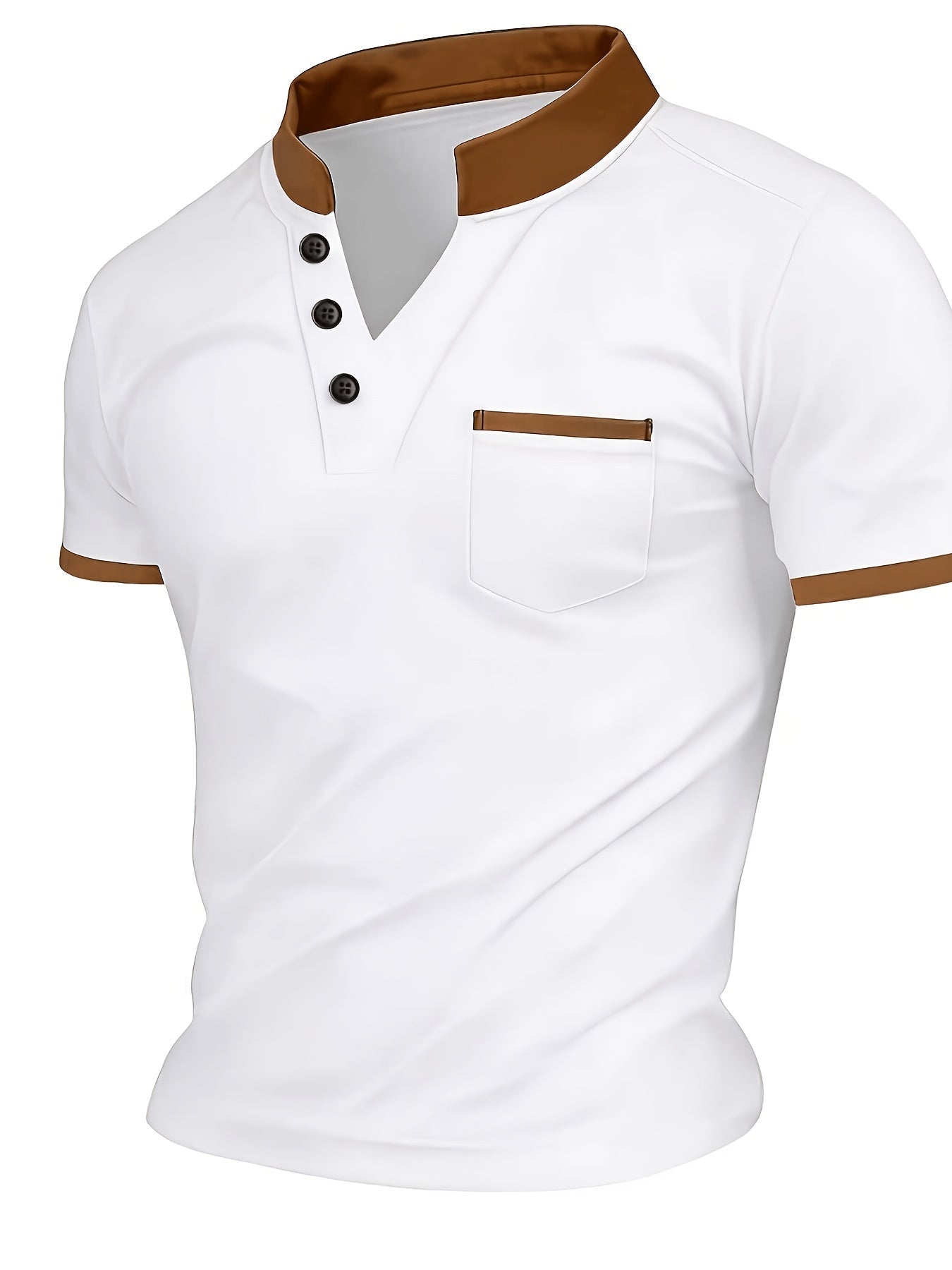 Herren Poloshirt mit Stehkragen und Brusttasche – Moderner Freizeitstil für jeden Anlass