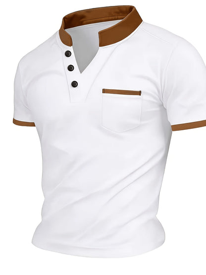 Herren Poloshirt mit Stehkragen und Brusttasche – Moderner Freizeitstil für jeden Anlass