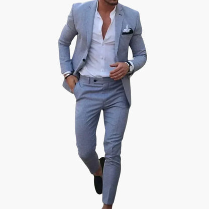 Herren Slim Fit Sommeranzug – Eleganter Business & Freizeit 2-Teiler für stilvolle Anlässe