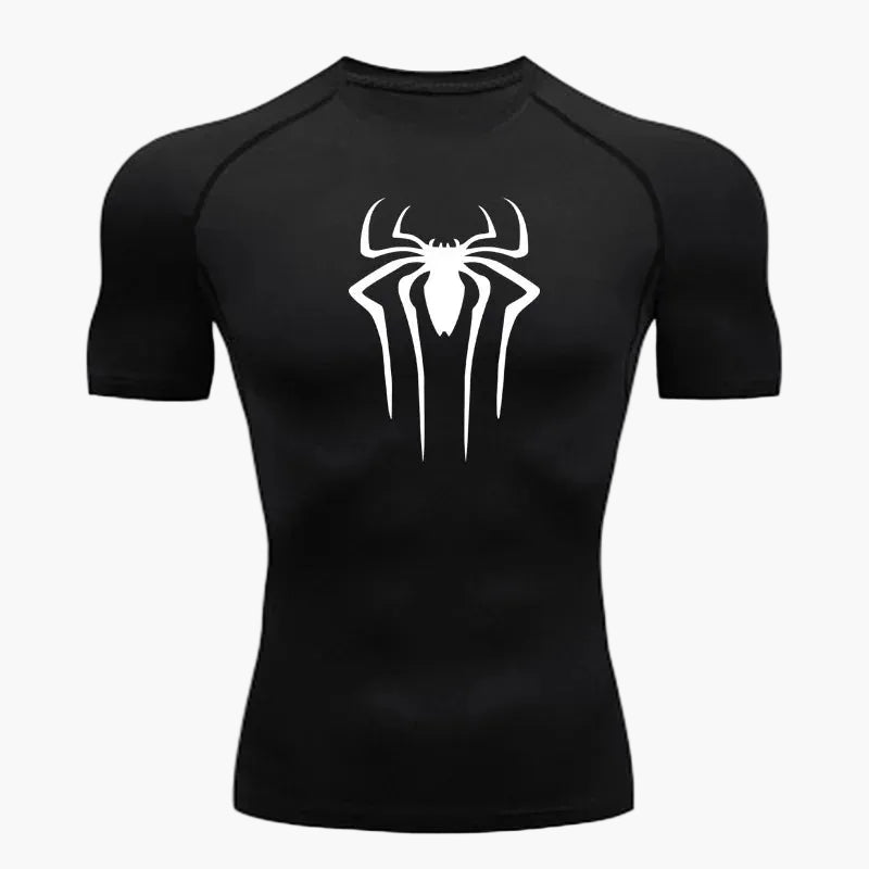 Herren Fitness Kompressionsshirt Spider Style – Trainingsshirt für Sport und Workout