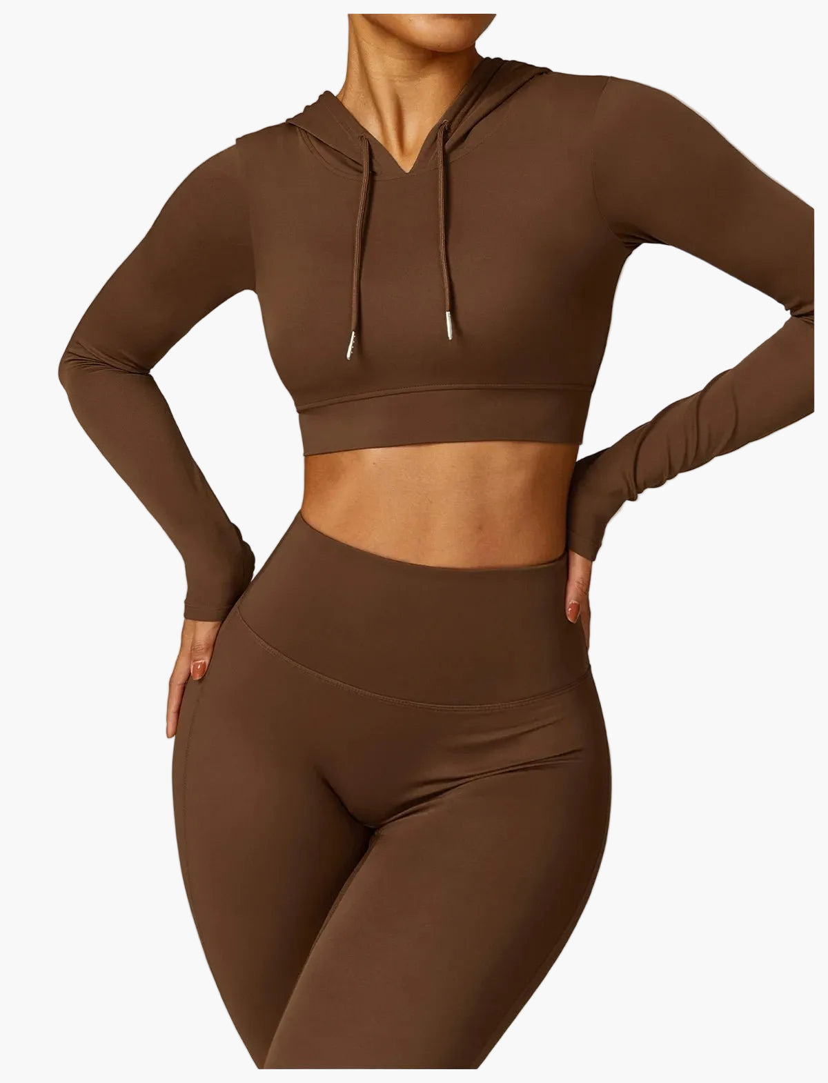 Damen High Waist Sportleggings und Top Set – Modernes Fitness Outfit für Training und Freizeit