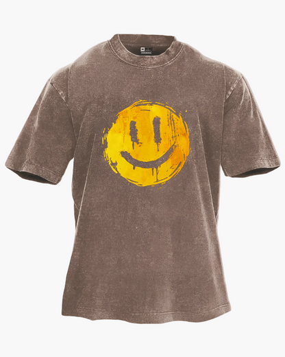 Unisex Oversize T-Shirt mit Smiley Print – Streetwear Style für Alltag & Freizeit