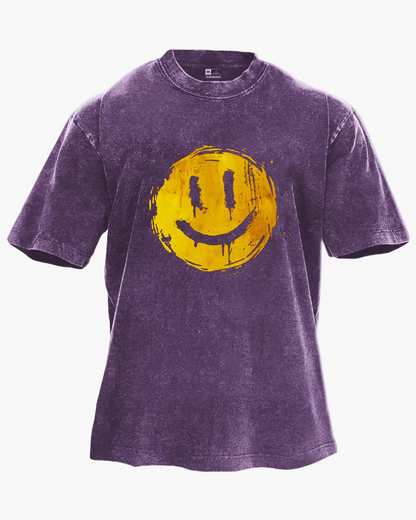 Unisex Oversize T-Shirt mit Smiley Print – Streetwear Style für Alltag & Freizeit