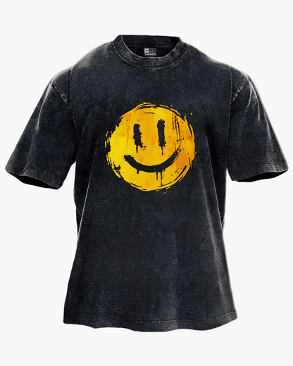 Unisex Oversize T-Shirt mit Smiley Print – Streetwear Style für Alltag & Freizeit