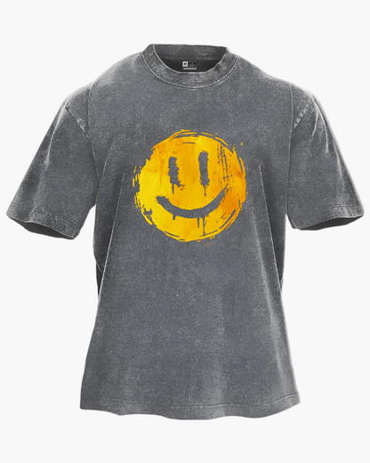 Unisex Oversize T-Shirt mit Smiley Print – Streetwear Style für Alltag & Freizeit