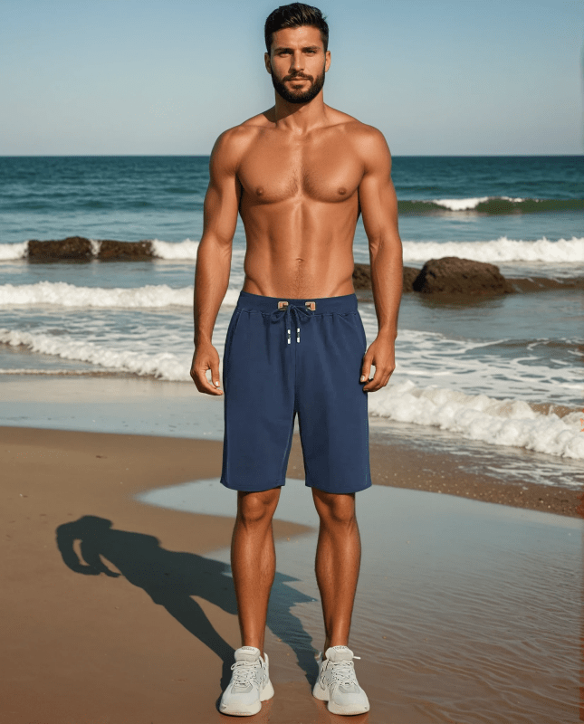 Herren Sportliche Jogging Shorts mit Reißverschlusstaschen – Ideal für Sommer & Freizeit