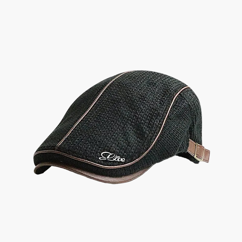 Herren Schiebermütze Vintage Stil – Klassische Flatcap mit verstellbarem Riemen und Komfortpolsterung