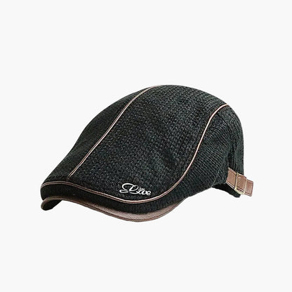 Herren Schiebermütze Vintage Stil – Klassische Flatcap mit verstellbarem Riemen und Komfortpolsterung