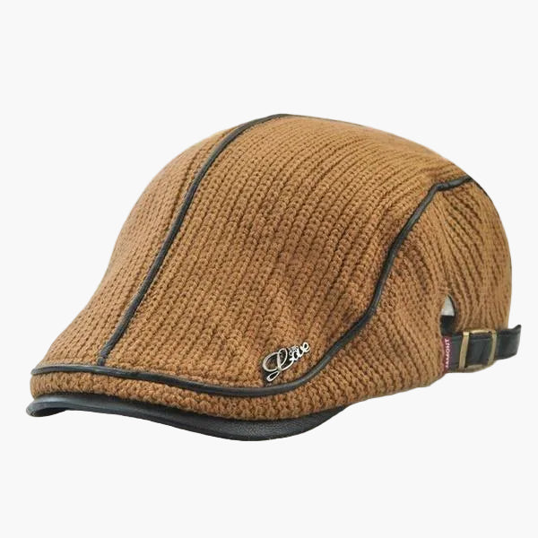 Herren Schiebermütze Vintage Stil – Klassische Flatcap mit verstellbarem Riemen und Komfortpolsterung