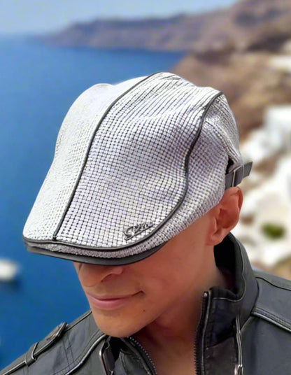 Herren Schiebermütze Vintage Stil – Klassische Flatcap mit verstellbarem Riemen und Komfortpolsterung