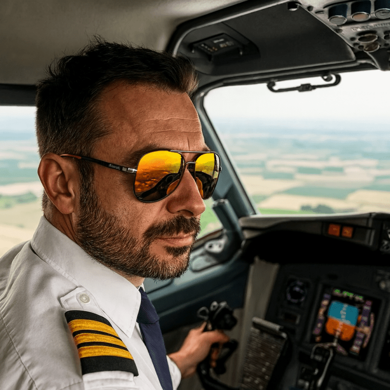 Herren Aviator Sonnenbrille für Alltag & Sport – Polarisierte Pilotenbrille