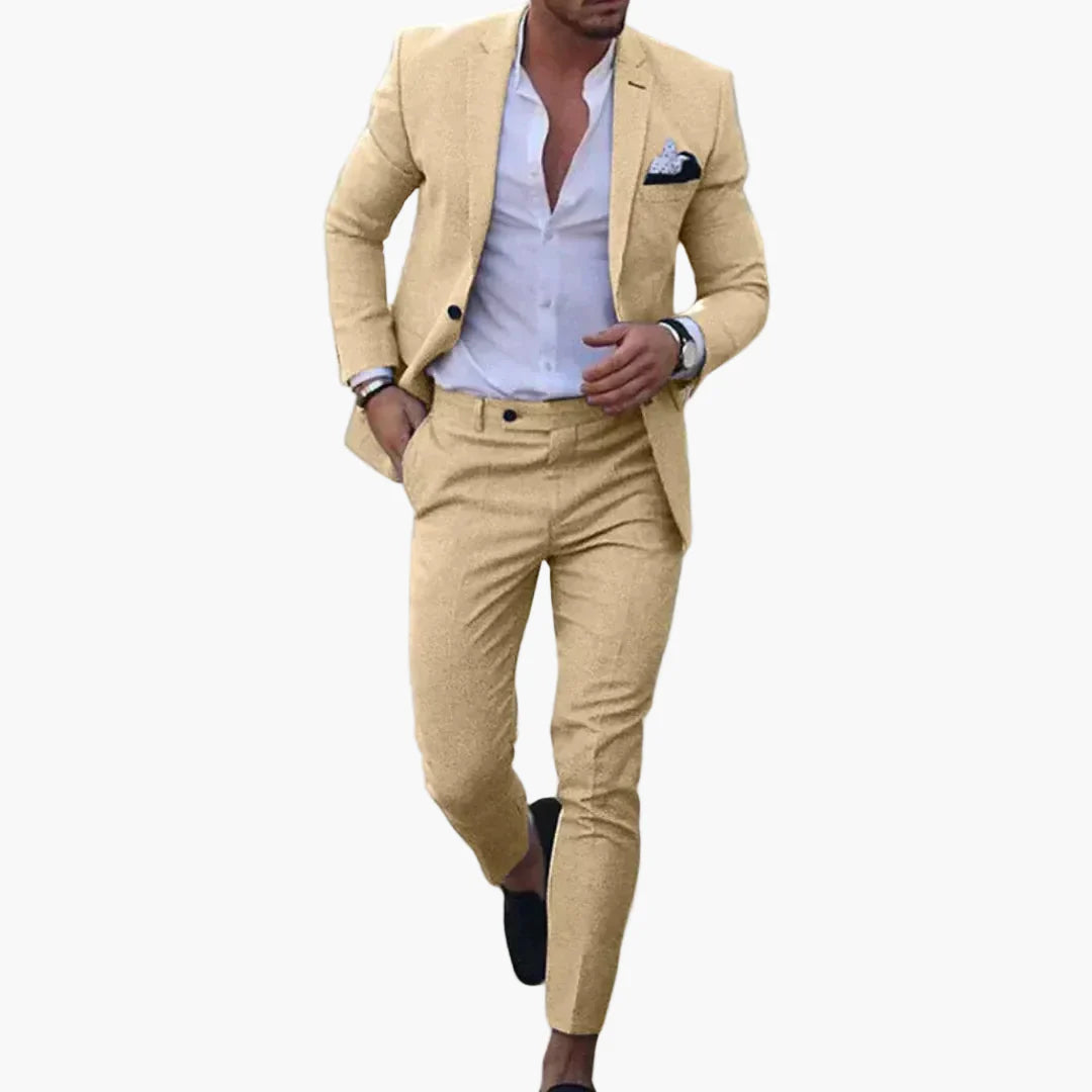 Herren Slim Fit Sommeranzug – Eleganter Business & Freizeit 2-Teiler für stilvolle Anlässe