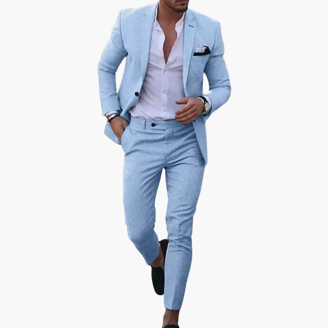 Herren Slim Fit Sommeranzug – Eleganter Business & Freizeit 2-Teiler für stilvolle Anlässe