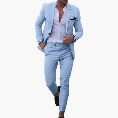 Herren Slim Fit Sommeranzug – Eleganter Business & Freizeit 2-Teiler für stilvolle Anlässe
