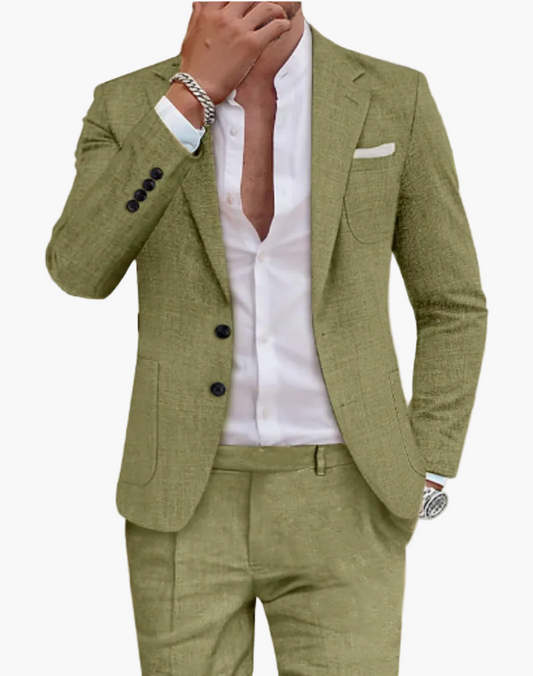 Herren Anzug Slim Fit Veganes Leinen– Modern Business & Sommer Event Style