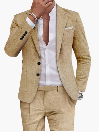 Herren Anzug Slim Fit Veganes Leinen– Modern Business & Sommer Event Style
