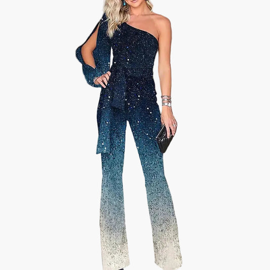 Damen Retro Disco Overall Einarmig – Vintage Party Jumpsuit für Events & Bühne