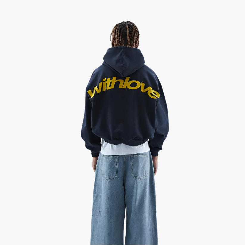 Unisex Oversize-Kapuzenpullover mit "Withlove"-Grafikdruck