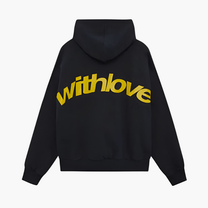 Unisex Oversize-Kapuzenpullover mit "Withlove"-Grafikdruck