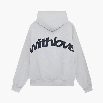 Unisex Oversize-Kapuzenpullover mit "Withlove"-Grafikdruck