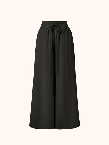 Damen Palazzo-Hose mit weitem Bein und Paperbag-Bund – Eleganter Stil für besondere Anlässe