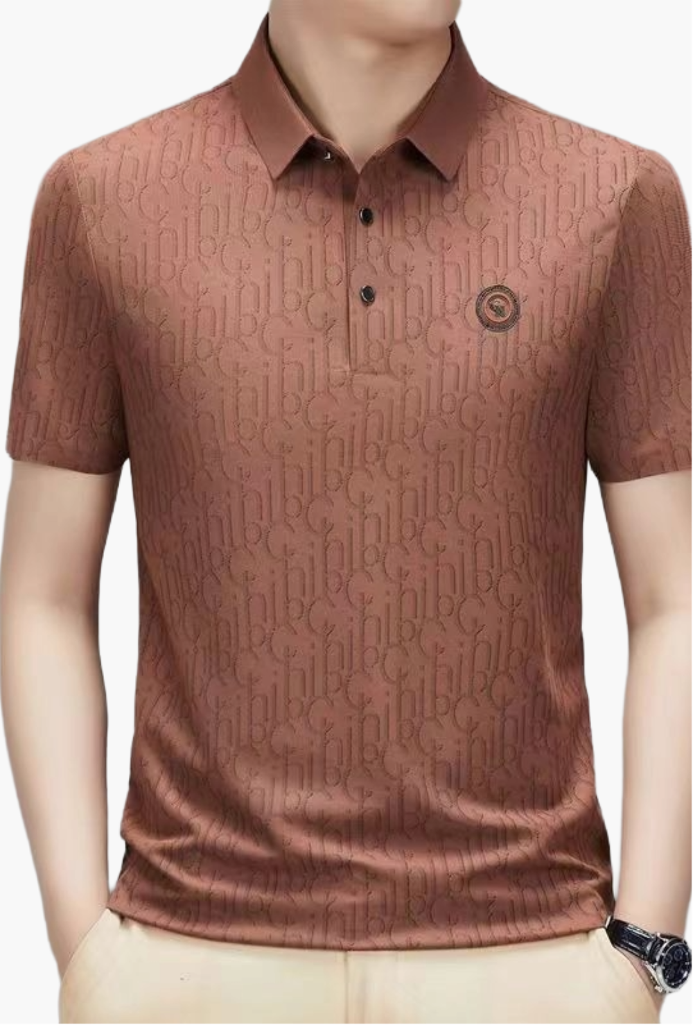 Herren Poloshirt mit modernem Muster und stilvollem Kragen – Freizeit & Alltag