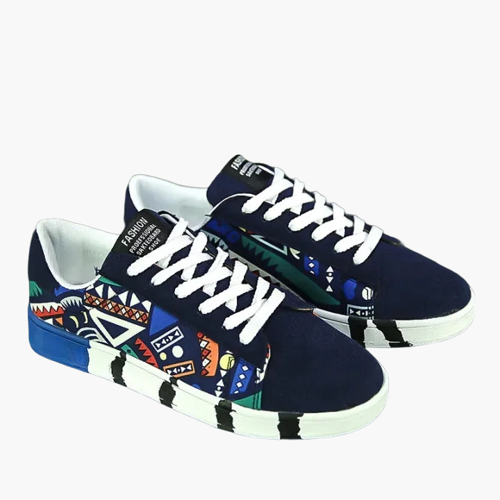 Herren Sneaker mit geometrischem Muster – Modische Freizeitschuhe für Outdoor & Alltag