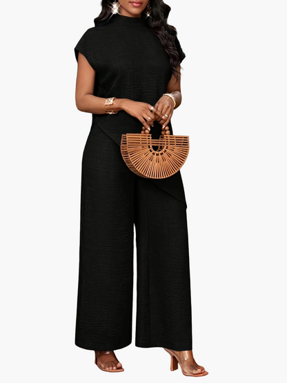 Damen Jumpsuit Elegant Asymmetrisch Weit Bein Sommer Büro Freizeit