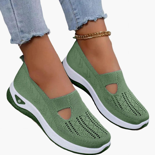 Damen Orthopädische Atmungsaktive Slip-On-Freizeitschuhe mit Anti-Rutsch-Sohle für Alltag & Sport