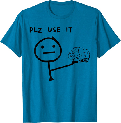 Herren Fun T-Shirt mit Meme Print – Lustiges Statement "PLZ USE IT" – Casual Streetwear