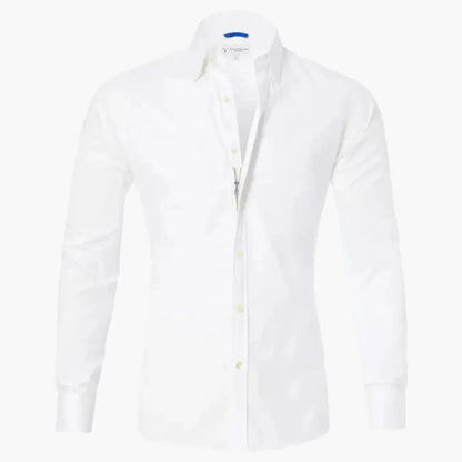 Herren Slim Fit Businesshemd mit verdecktem Reißverschluss – Modern & Bequem für Alltag und Büro