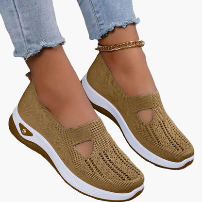 Damen Orthopädische Atmungsaktive Slip-On-Freizeitschuhe mit Anti-Rutsch-Sohle für Alltag & Sport