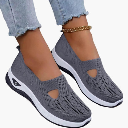 Damen Orthopädische Atmungsaktive Slip-On-Freizeitschuhe mit Anti-Rutsch-Sohle für Alltag & Sport