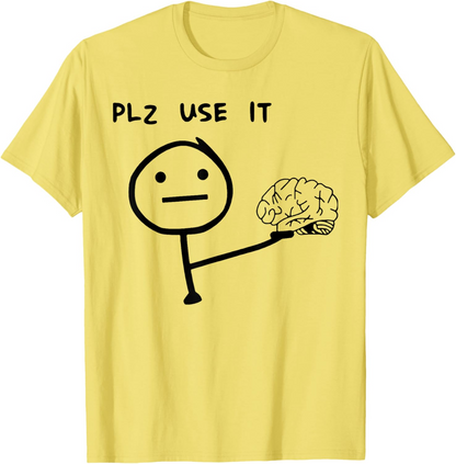 Herren Fun T-Shirt mit Meme Print – Lustiges Statement "PLZ USE IT" – Casual Streetwear