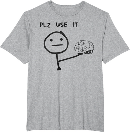Herren Fun T-Shirt mit Meme Print – Lustiges Statement "PLZ USE IT" – Casual Streetwear