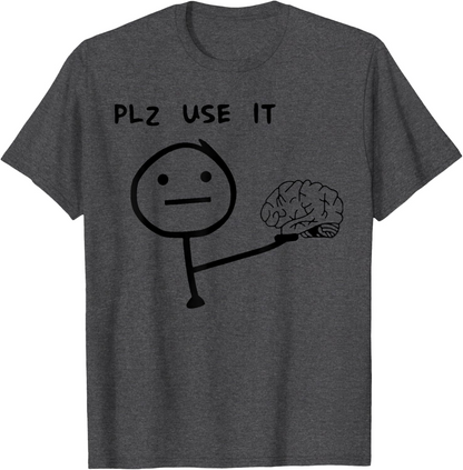 Herren Fun T-Shirt mit Meme Print – Lustiges Statement "PLZ USE IT" – Casual Streetwear