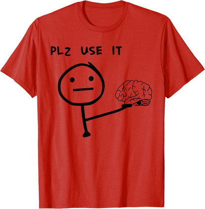 Herren Fun T-Shirt mit Meme Print – Lustiges Statement "PLZ USE IT" – Casual Streetwear