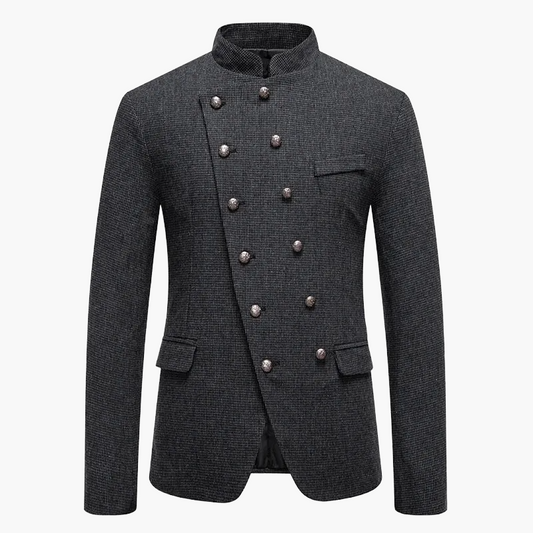 Herren Modernes Stehkragen Sakko – Eleganter Doppelreihiger Blazer für Business & Events