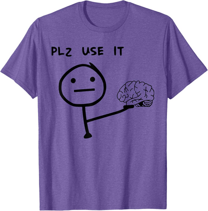 Herren Fun T-Shirt mit Meme Print – Lustiges Statement "PLZ USE IT" – Casual Streetwear