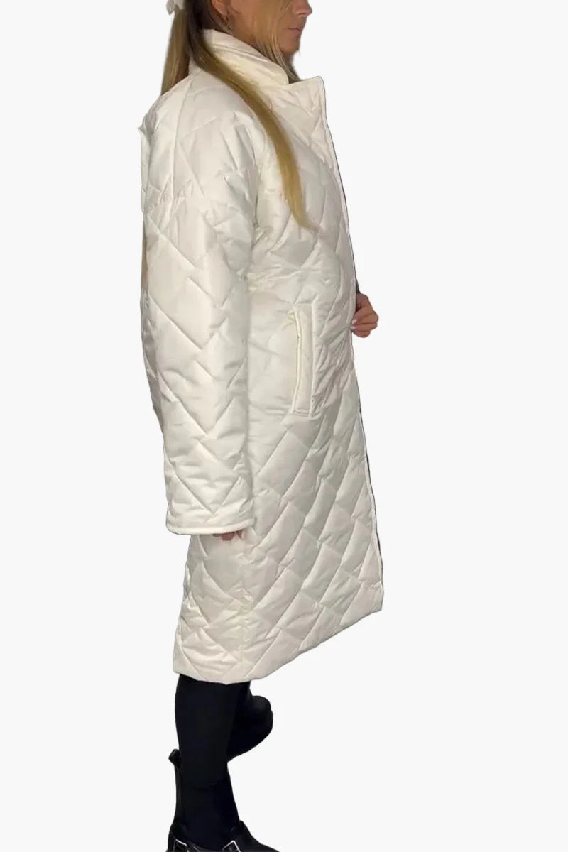 Damen Steppmantel mit Leopardenfutter – Eleganter Wintermantel für Alltag & Freizeit