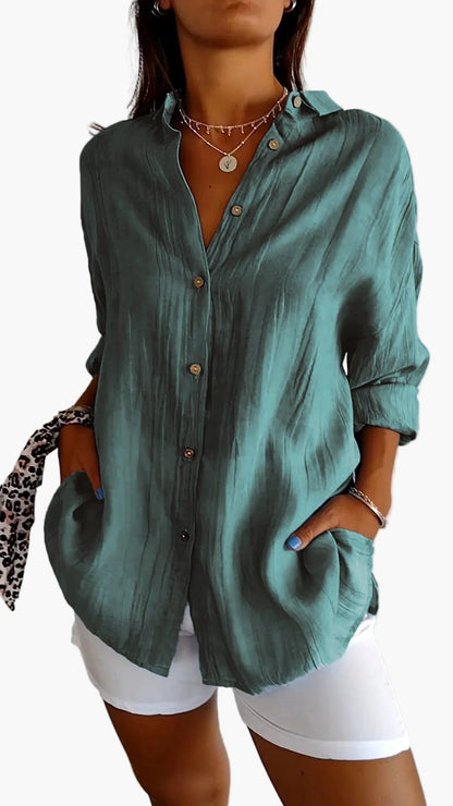 Damen Button-Down-Hemd – Eleganter Freizeit-Look für Alltag und Büro