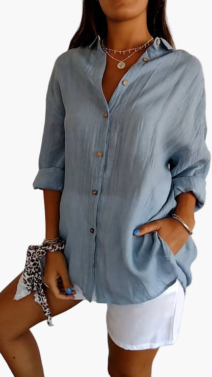 Damen Button-Down-Hemd – Eleganter Freizeit-Look für Alltag und Büro