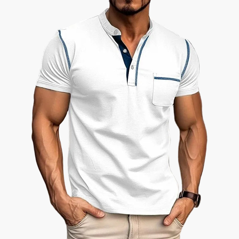 Herren Kurzarm Henley T-Shirt mit Brusttasche – Modernes Freizeitshirt für Alltag und Sport