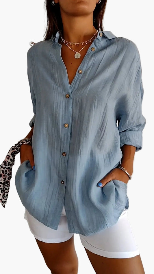 Damen Button-Down-Hemd – Eleganter Freizeit-Look für Alltag und Büro