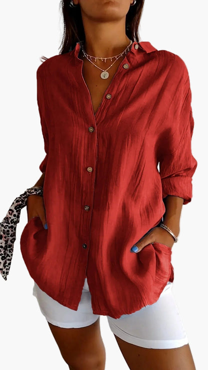 Damen Button-Down-Hemd – Eleganter Freizeit-Look für Alltag und Büro