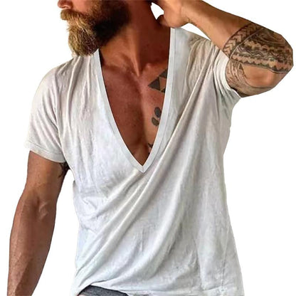 Herren T-Shirt mit tiefem V-Ausschnitt – Lässiges, atmungsaktives Basic für Freizeit & Alltag