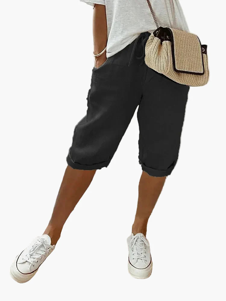 Damen Bermuda-Shorts mit Kordelzug – Lockerer Sommer-Look für Freizeit & Urlaub