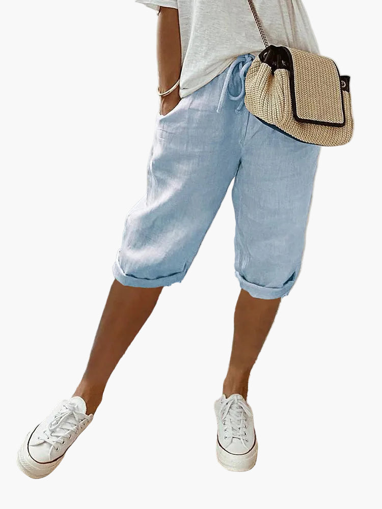 Damen Bermuda-Shorts mit Kordelzug – Lockerer Sommer-Look für Freizeit & Urlaub